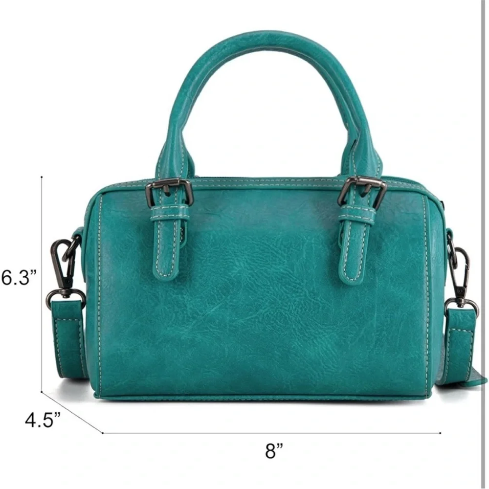 Wrangler Teal Floral-Embossed Satchel Bag